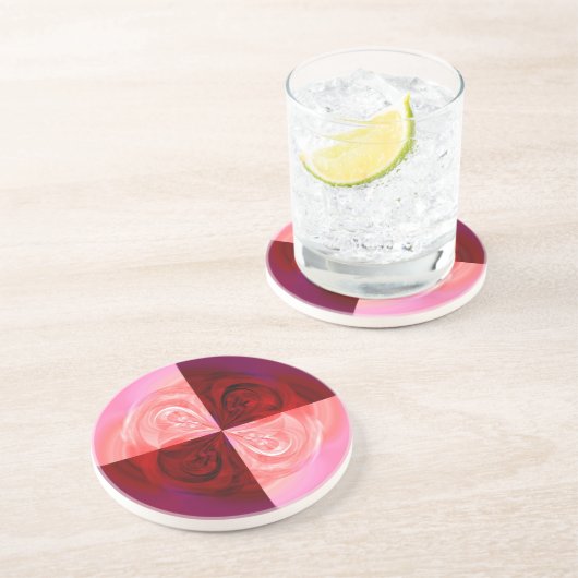 Dessous De Verre En Grès Quartier rose (Côté)