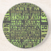 Dessous De Verre En Grès Quartiers de New York Vert (Devant)