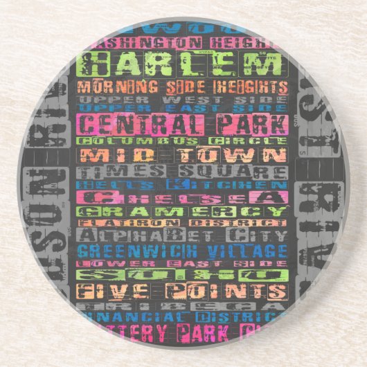 Dessous De Verre En Grès Quartiers NYC Arc-en-ciel (Devant)