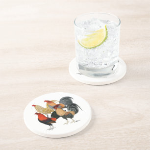Dessous De Verre En Grès Quatre Gamecocks
