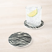 Dessous De Verre En Grès RAB Rockabilly Impression Zèbre Noir & Blanc (Côté)