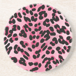 Dessous De Verre En Grès RAB Rockabilly Pink Cheetah Imprimer