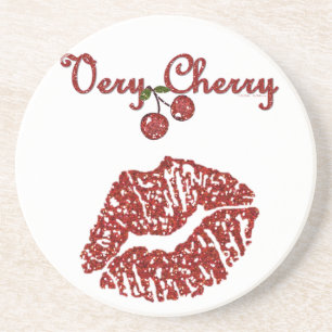 Dessous De Verre En Grès RAB Rockabilly Très Cerise Kiss