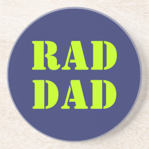 Dessous De Verre En Grès Rad Papa néon vert marine bleu typographie moderne