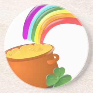 Dessous De Verre En Grès Rainbow Gold Pot Lucky Irish Sky Irlande Coloré