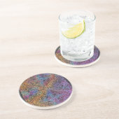 Dessous De Verre En Grès Rainbow Kaleidoscope Mandala (Côté)