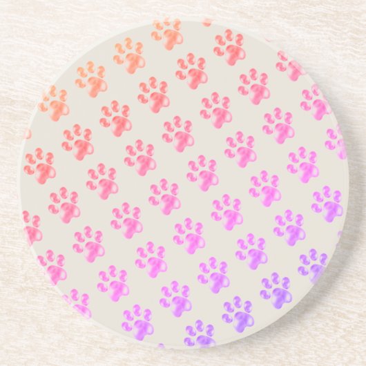 Dessous De Verre En Grès Rainbow Pastel Paws (Devant)