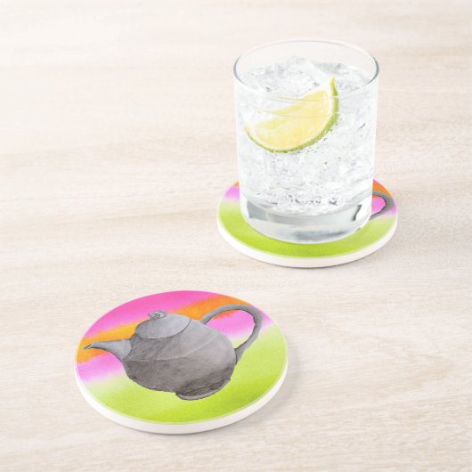 Dessous De Verre En Grès Rainbow Teapot partie thé (Côté)