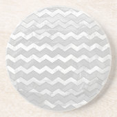 Dessous De Verre En Grès Rainy Sky Grey Chevron Motif (Devant)