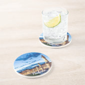 Dessous De Verre En Grès Rangée de statues illuminées à Padova (Côté)