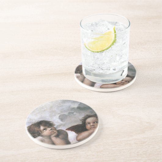 Dessous De Verre En Grès Raphael Deux Anges (Côté)