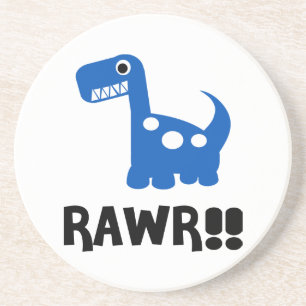 Dessous De Verre En Grès Rawr Dino Bleu