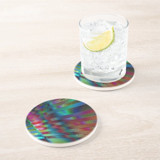 Dessous De Verre En Grès Rayons chromatiques (Côté)