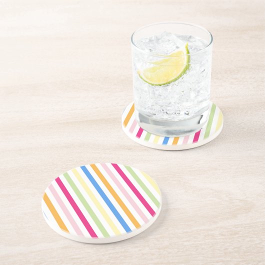 Dessous De Verre En Grès Rayures (Côté)