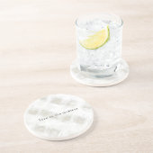 Dessous De Verre En Grès Rayures blanches crème chic (Côté)