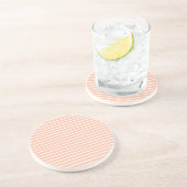 Dessous De Verre En Grès Rayures blanches et pêche (Côté)