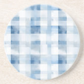 Dessous De Verre En Grès Rayures Bleu Blanc (Devant)