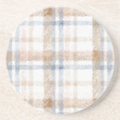 Dessous De Verre En Grès Rayures Crème Marron Beige Bleu (Devant)