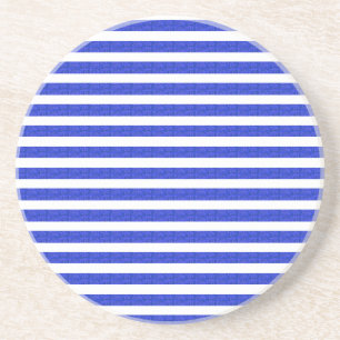 Dessous De Verre En Grès Rayures géométriques bleues chic