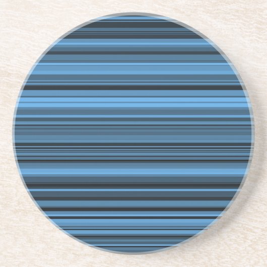 Dessous De Verre En Grès Rayures Noir Bleu (Devant)