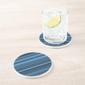 Dessous De Verre En Grès Rayures Noir Bleu (Côté)