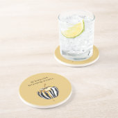 Dessous De Verre En Grès Rayures noires et blanches Apple Gold Drips (Côté)
