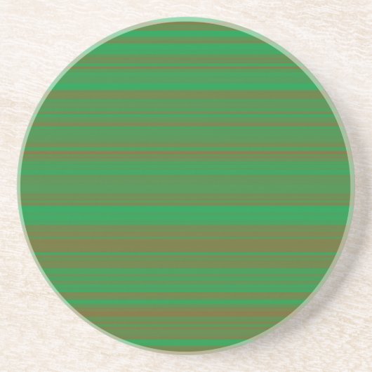 Dessous De Verre En Grès Rayures Vert Marron (Devant)