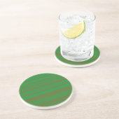 Dessous De Verre En Grès Rayures Vert Marron (Côté)
