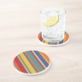 Dessous De Verre En Grès Rayures Vintage (Côté)
