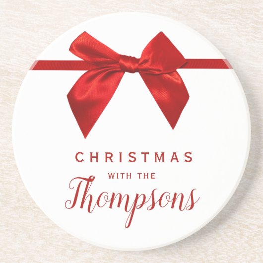 Dessous De Verre En Grès Red Bow Christmas Ceramic  (Devant)