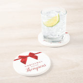 Dessous De Verre En Grès Red Bow Christmas Ceramic  (Côté)