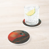 Dessous De Verre En Grès Red Bowling Ball Personnaliser It (Côté)