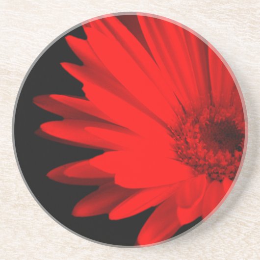 Dessous De Verre En Grès Red Gerbera Daisy Print (Devant)