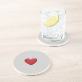 Dessous De Verre En Grès Red Heart Grey Mariage d'amour tendance (Côté)