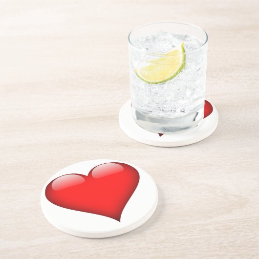 Dessous De Verre En Grès Red Heart Love (Côté)