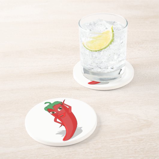 Dessous De Verre En Grès Red Hot Pepper Diva (Côté)