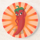 Dessous De Verre En Grès Red Pepper Superstar (Devant)