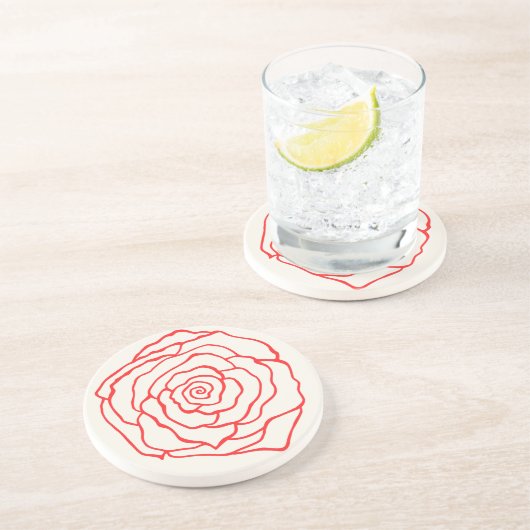 Dessous De Verre En Grès Red Rose Coaster (Côté)
