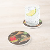 Dessous De Verre En Grès Red Sailboat Paysage peinture à l'huile Imprimer (Côté)