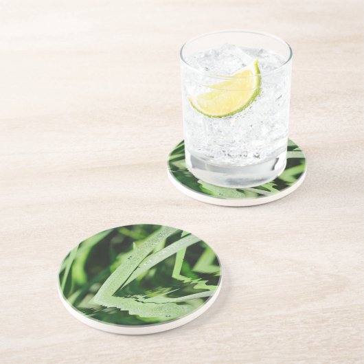 Dessous De Verre En Grès reflets d'herbe (Côté)