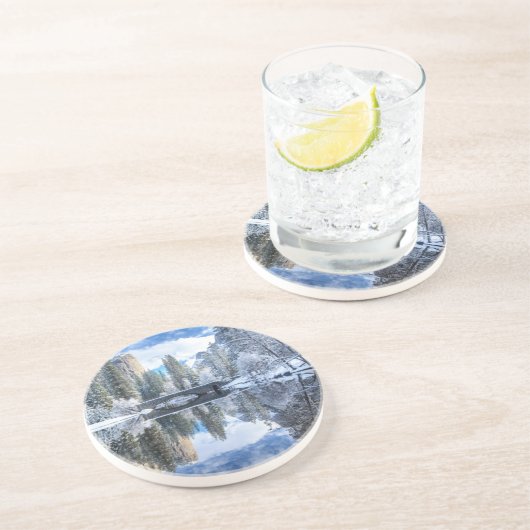 Dessous De Verre En Grès Réflexion d'hiver chez Yosemite (Côté)