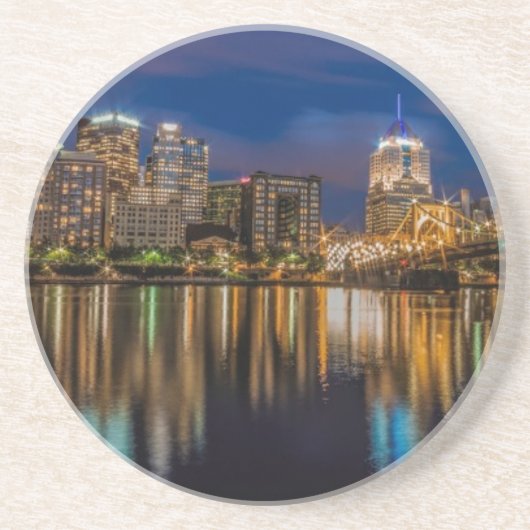 Dessous De Verre En Grès Réflexions de Pittsburgh (Devant)