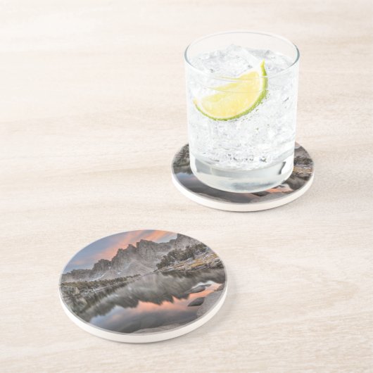 Dessous De Verre En Grès Réflexions de sommets de Kearsarge de soirée (Côté)