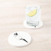 Dessous De Verre En Grès Regard Tourné, Forme Calme (Côté)