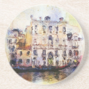 Dessous De Verre En Grès Regarde OD Venise faite dans l'aquarelle