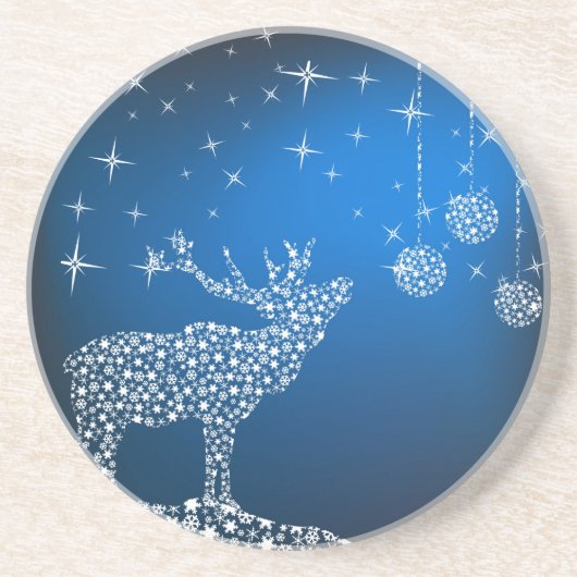 Dessous De Verre En Grès Reindeer & Stars de Noël (Devant)
