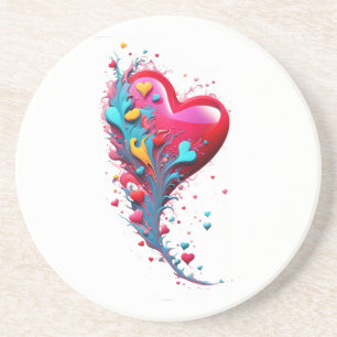 Dessous De Verre En Grès Rejoignez-La Avec Votre Coeur II