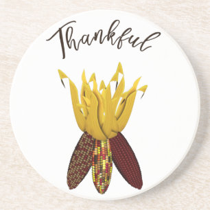 Dessous De Verre En Grès Remerciements - Coloré Corn indien d'automne