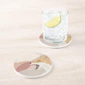 Dessous De Verre En Grès Renard Abstrait moderne et pierre des collines (Côté)