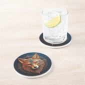 Dessous De Verre En Grès Renard Géométrique Doré (Côté)